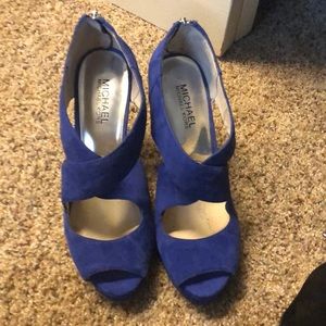 2017 Michael Kors Dark Blue Open Toe Heels